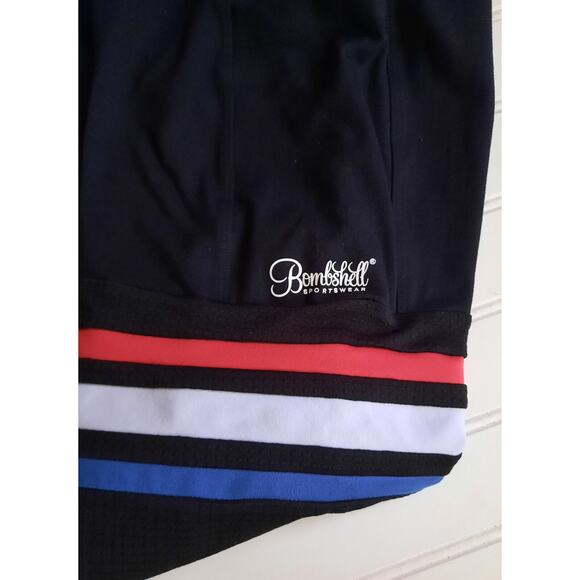 Bombshell Leggings Size S Booty Scrunch Thigh Highs Black Red White Blue - Picture 5 of 7